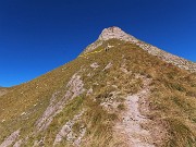 34 Saliamo fin quasi sotto le rocce di vetta dove prendiamo a sx traccia in traverso che seguiamo